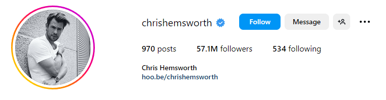 Chris Hemsworth instagram