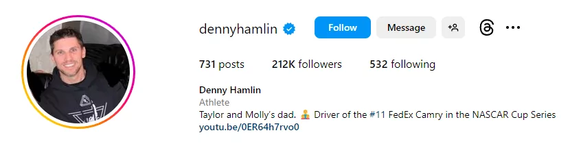 denny hamlin instagram